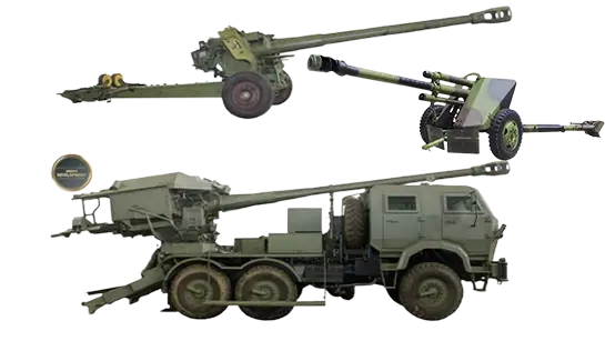 Range of ammunition including mortar, tank, 9×19 mm pistol and SMG, .45 SMG, 12-bore shotgun, and crew-served machine gun types