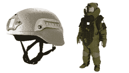 Non-Linear Junction Detector Ballistic Helmet with Visor Explosive Ordnance Disposal (EOD) Suit gas mask CBRN mask